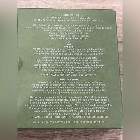 Pottery Barn NORDIC WOODS Homescent Gift Set Roomspray Candle Potpourri RETIRED - Picture 5 of 5